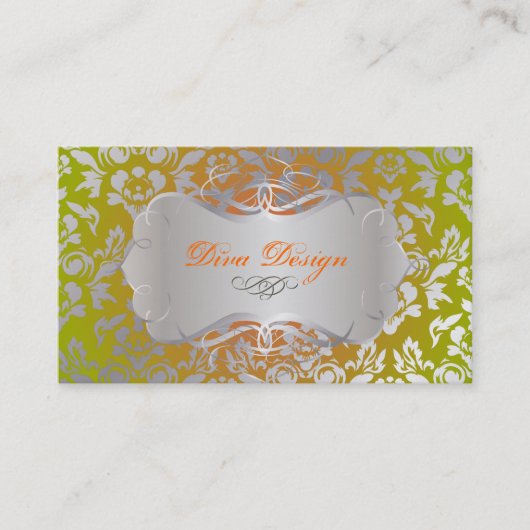 ピックスデザインズ オートクチュール ダマスク, フェイクシルバー 名刺 (正面)