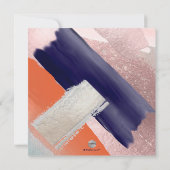 ピックスデザインズ カラー ブロック モダン アート ブラッシュ ネイビー 招待状 (裏面)