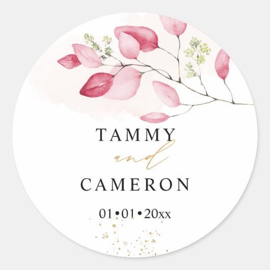 ピックスデザインズ シンプル ワコール ピンク ガム ユーカリ ラウンドシール (正面)