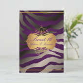 ピックスデザインズ スウィート16/ゼブラ ストライプス 招待状 (スタンド正面)