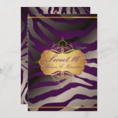 ピックスデザインズ スウィート16/ゼブラ ストライプス 招待状 (正面/裏面)