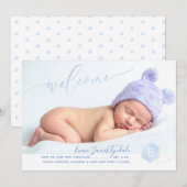 ピックスデザインズ スウィート ハニカム 誕生発表, 男の子 案内状 (正面/裏面)