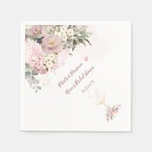 ピックスデザインズ ダスティ ローズ with シャンパングラス スタンダードカクテルナプキン (正面)