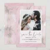 ピックスデザインズ デザート ストーン ブラッシュ ピンク シルバー 招待状 (正面/裏面)