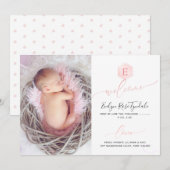 ピックスデザインズ ハニカム 誕生発表, 女の子 案内状 (正面/裏面)
