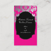 ピックスデザインズ バロック ダマスク フェイク シルバー/ホットピンク 名刺 (裏面)