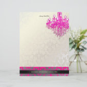 ピックスデザインズ バロック ダマスク/ ホットピンク シャンデリア レターヘッド (スタンド正面)