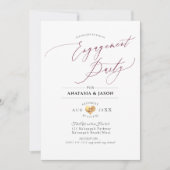 ピックスデザインズ バーガンディ ルクセ カリグラフィーエンゲージメント 招待状 (正面)