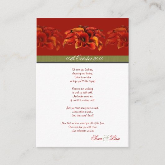 ピックスデザインズ バーン オレンジ カラー リリー 招待状 (正面)