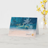 ピックスデザインズ ビーチ パームツリー ミツバ祭り お礼 カード (黄色い花)