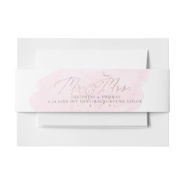 ピックスデザインズ ピンクの水彩+シャンパンバブル 招待状ベリーバンド