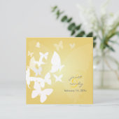 ピックスデザインズ フラッタリング バイ... 白い/プラムの蝶 招待状 (スタンド正面)