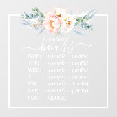 ピックスデザインズ ブラッシュ ピンク 牡丹 ビジネスアワー ウィンドウサイン (シート)