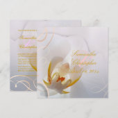 ピックスデザインズ ホワイト オーキッド | 淡いピンク + ホワイト 招待状 (正面/裏面)