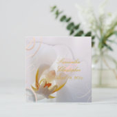 ピックスデザインズ ホワイト オーキッド | 淡いピンク + ホワイト 招待状 (スタンド正面)