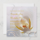 ピックスデザインズ ホワイト オーキッド | 淡いピンク + ホワイト 招待状 (裏面)