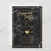 ピックスデザインズ マーブル/フェイクゴールド/エンゲージメントパーティー 招待状 (正面)