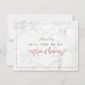 ピックスデザインズ マーブル/フェイク ローズゴールド ウィルユービー 招待状 (正面)