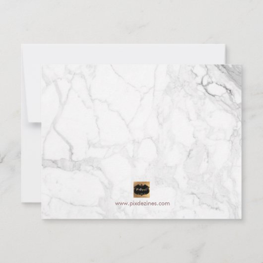 ピックスデザインズ マーブル/フェイク ローズゴールド ウィルユービー 招待状 (裏面)