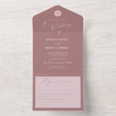ピックスデザインズ ラグジュアリーカリグラフィー DIY カラー ダスティ ローズ オールインワン招待状 (内側)