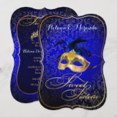 ピックスデザインズ ロッシ スウィート16 マスカレード/DIY 背景 招待状 (正面/裏面)