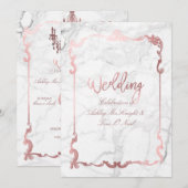 ピックスデザインズ ローズゴールド シャンデリア/ハート/大理石 招待状 (正面/裏面)