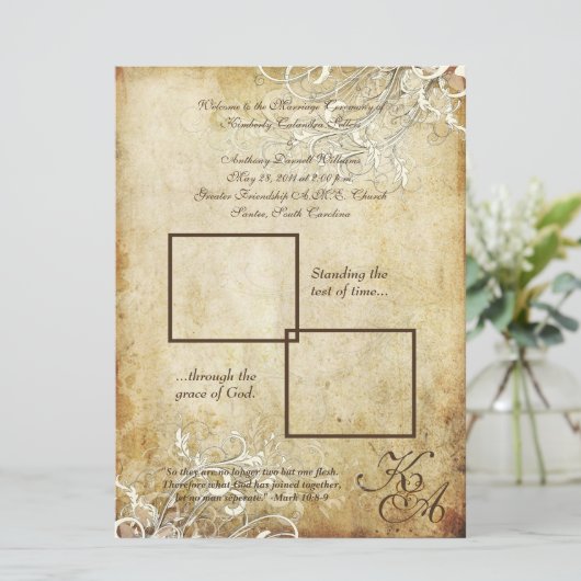 ピックスデザインズ ヴィンテージクリームスワールズ 招待状 (スタンド正面)