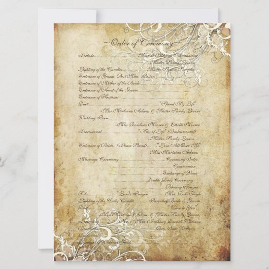 ピックスデザインズ ヴィンテージクリームスワールズ 招待状 (裏面)