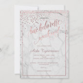 ピックスデザインズ 女子会 週末 フェイク ローズゴールド 招待状 (正面)