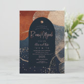 ピックスデザインズ　抽象的　現代の　バツ・ミツヴァ 招待状 (スタンド正面)