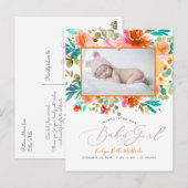 ピックスデザインズ 水彩ガーデンローズ ベビーガール ポストカード (正面/裏面)