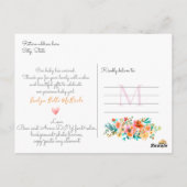 ピックスデザインズ 水彩ガーデンローズ ベビーガール ポストカード (裏面)