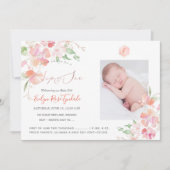 ピックスデザインズ 水彩チーク Sweet Peas Sip+See 招待状 (正面)