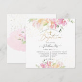 ピックスデザインズ 水彩フラワーブラッシュ スイートピー 洗礼 招待状 (正面/裏面)