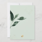 ピックスデザインズ 水彩 グリーンリース 招待状 (裏面)