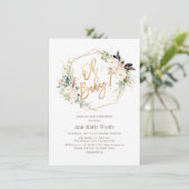 ピックスデザインズ 水彩 フラッシュ ローズ ベイビー シャワー 招待状 (スタンド正面)