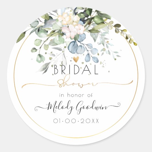 ピックスデザインズ 水彩 ラスティック ブルーガム ユーカリ ラウンドシール (正面)