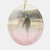 ピックスデザインズ 私たちの初めてのクリスマス, ローズゴールド グリッター セラミックオーナメント (左)