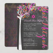 ピックスデザインズ 黒板 ツリー オブ ライフ バット ミツバ【女の子】, 招待状 (正面/裏面)