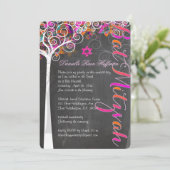 ピックスデザインズ 黒板 ツリー オブ ライフ バット ミツバ【女の子】, 招待状 (スタンド正面)