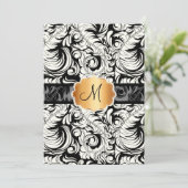 ピックスデザインズ DIY カラー ヴィンテージ プルーム ダマスク 招待状 (スタンド正面)