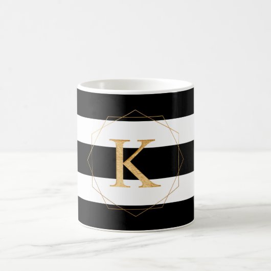 ピックスデザインズ DIY モノグラム A-Z / DIY カラー ストライプ コーヒーマグカップ (中央)