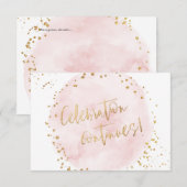 ピックスデザインズ H2 ピンクコットン バット ミツヴァ  レセプション 招待状 (正面/裏面)