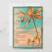 ピックスデザイン ヴィンテージ ハワイアン ビーチ / ティール 招待状 (裏面)