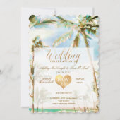 ピックスデザイン ヴィンテージ ハワイアン ビーチ/ライトブルー 招待状 (裏面)