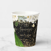 ピックスデジネスエメラルドグリーンキンセアニェラドレス紙  紙コップ (左)