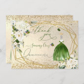 ピックスデジンキンセアニェラエメラルドグリーンドレス 招待状 (正面/裏面)