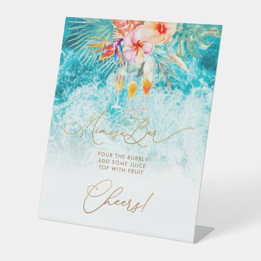 ピックスデジンズトロピカルパラダイスビーチミモザバー 台座サイン (正面)