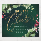 ピックスデジンズホリデー応援ウィンターリースエメラルド スパークリングワインラベル (シングルラベル)