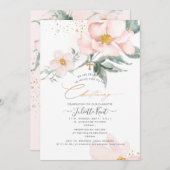 ピックスデジンズ H2 シングル ペタル ブラッシュ ローズ 誕生式 招待状 (正面/裏面)